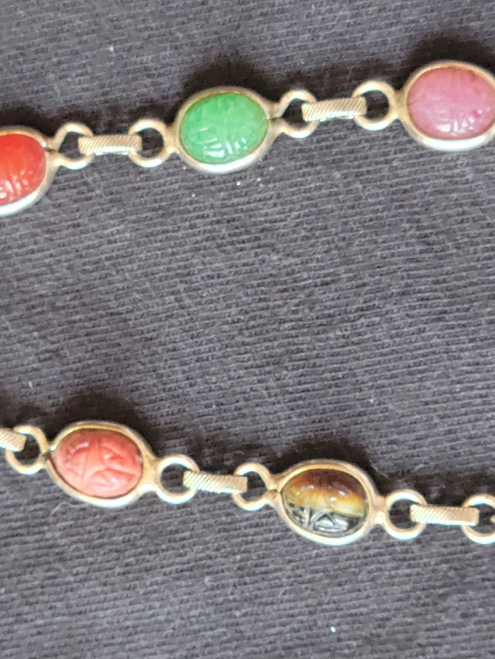 Multicolor Vintage Scarab Link Bracelet - Women Jewelry